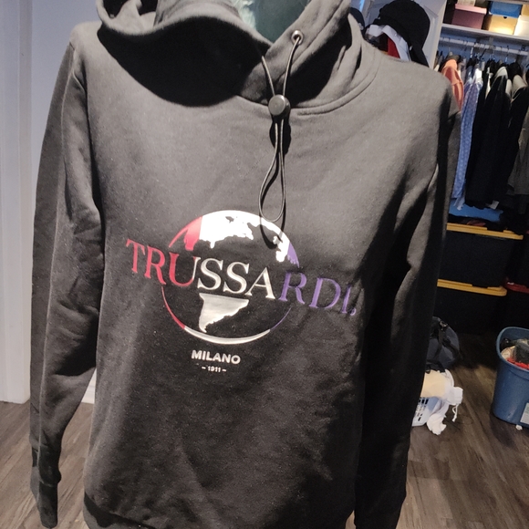 Trussardi Black and Purple Logo Hoodie - Picture 1 of 14